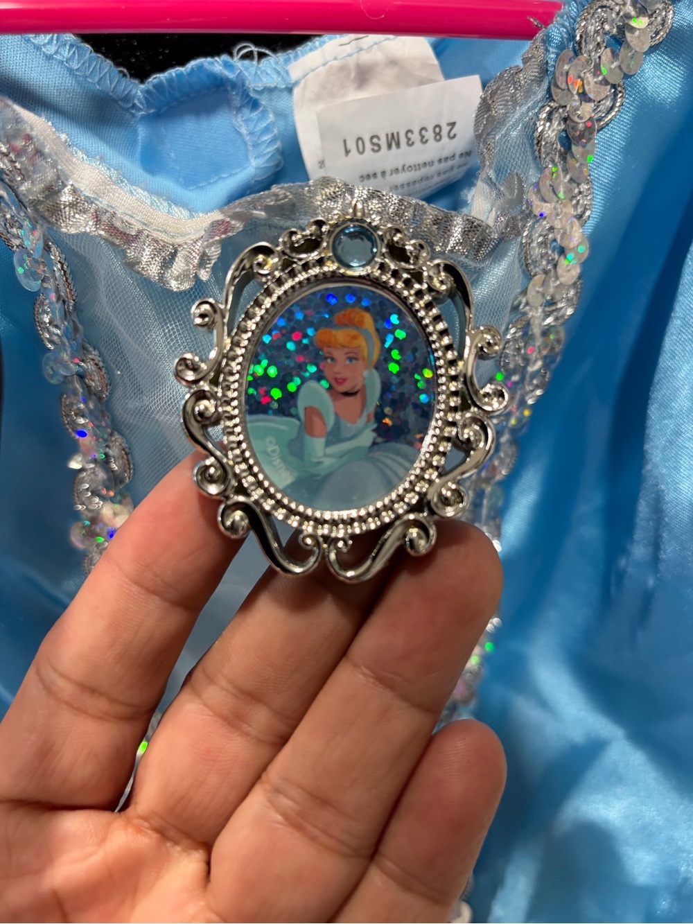 Disney Light Blue Cinderella Decorative Brooch with Holographic Accent